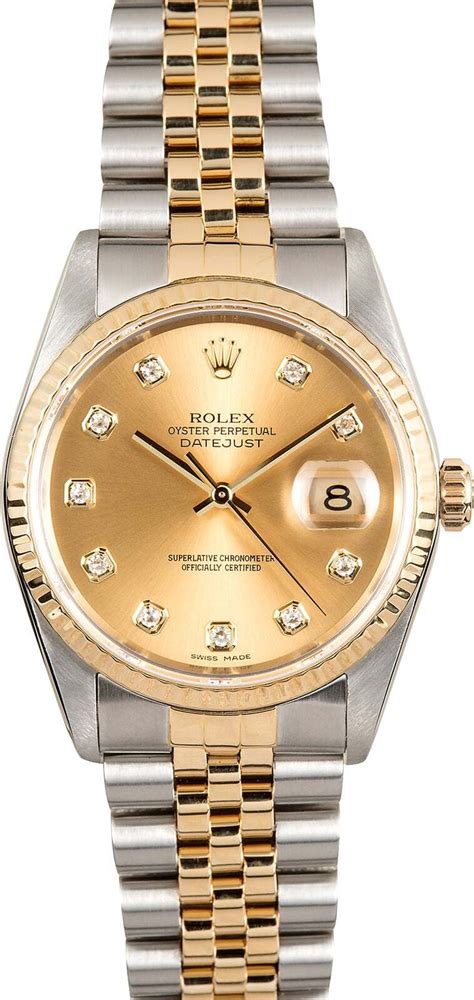 rolex 36mm champagne dial diamond